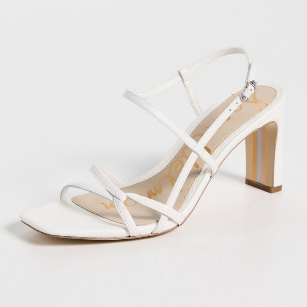 Sam Edelman Emmie Block Heel Sandals Bone Ivory Size 10